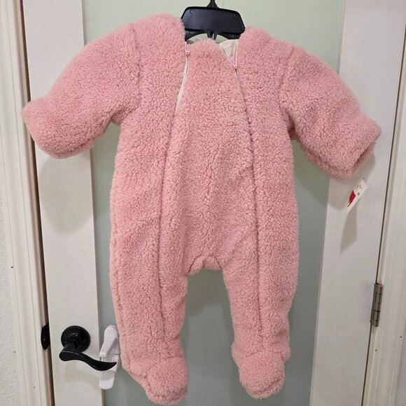 Little Me Baby Girls Pink Sherpa Snowsuit Bunting 6-9 Months – NWT Winter One Pi - Picture 1 of 12
